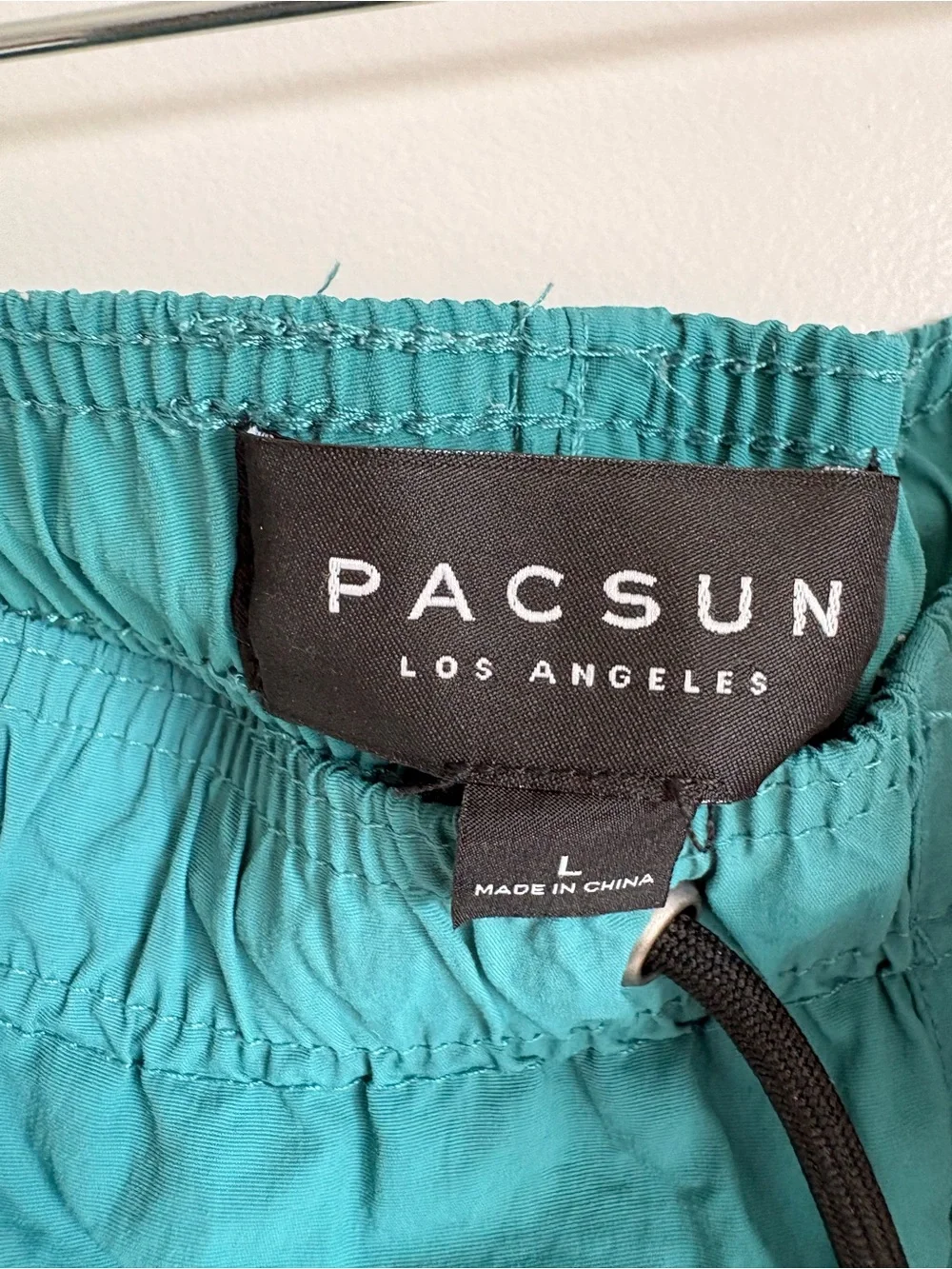 PacSun Teal Swim Trunks with Black Drawstring